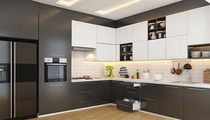 طراحی آشپزخانه ال شکل