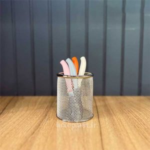 جاقلمی نقره ای فلزی توری