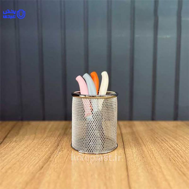 جاقلمی نقره ای فلزی توری