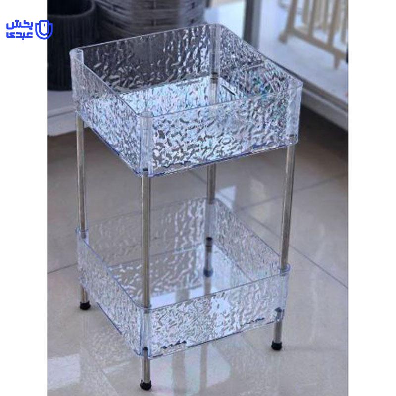 خرید استند آکرولیک 2 طبقه مربع بلند