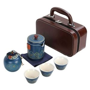 پک دمنوش خوری به همراه کیف چرم