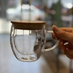لیوان پیرکس 250 میل درب بامبو کد 235