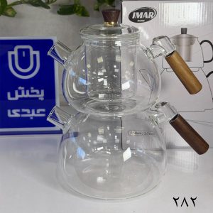 کتری قوری پیرکس دسته بامبو