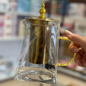 قوری پیرکس 4 گوش 950 میل طلایی کد 344