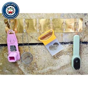 آویز دیواری چسبی طلایی 6 شاخه